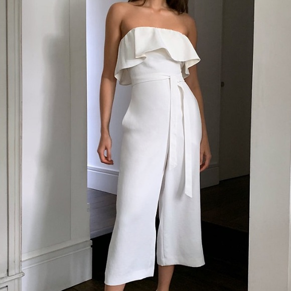 Aritzia Pants - Aritzia White Flutter Jumpsuit